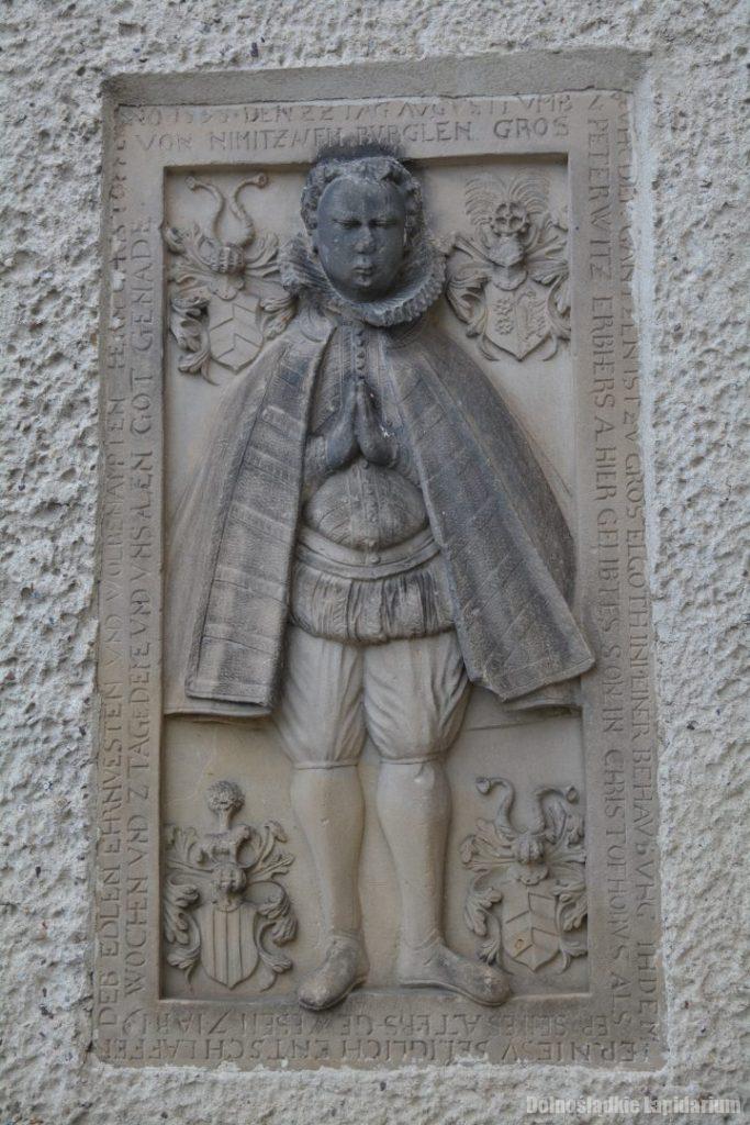 Piotrowice średzkie, kościół św. Katarzyny, płyta nagrobna Krzysztofa von Niemitz